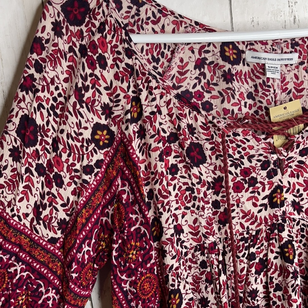 NWT 🆕 American Eagle Floral Boho Pheasant Dress - Picture 4 of 10